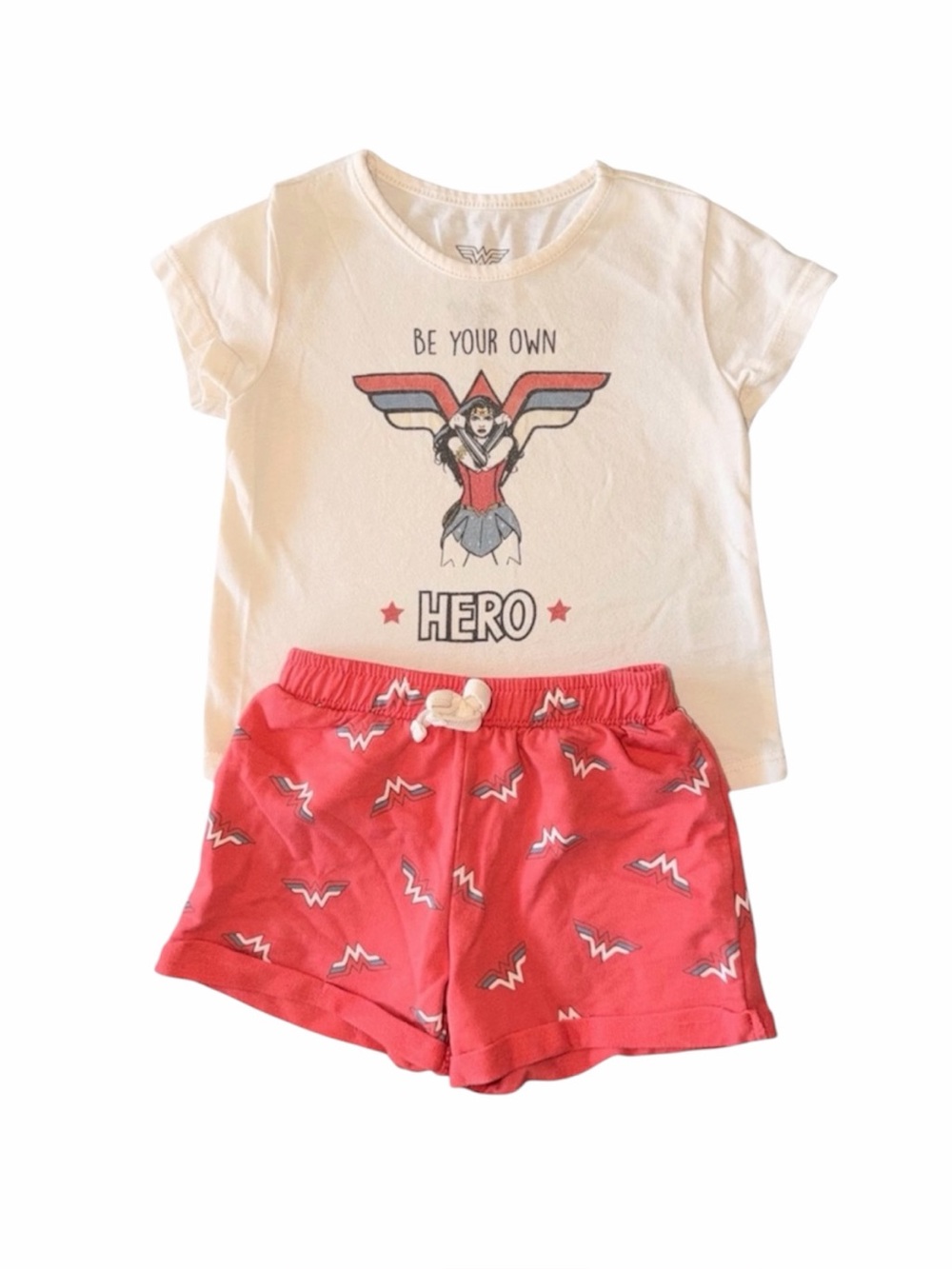 Wonder Woman "Be Your Own Hero" Tee & Shorts Set - Size 2T